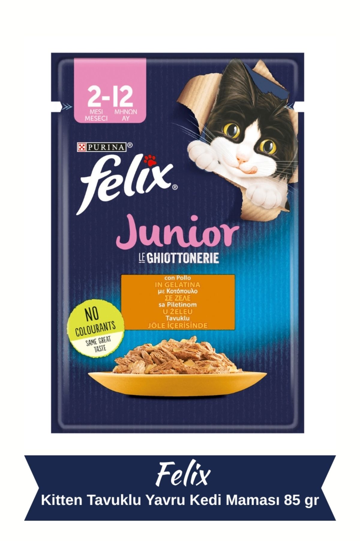 FELIX Pouch Yavru Tavuklu Yaş Kedi Maması 85 Gr