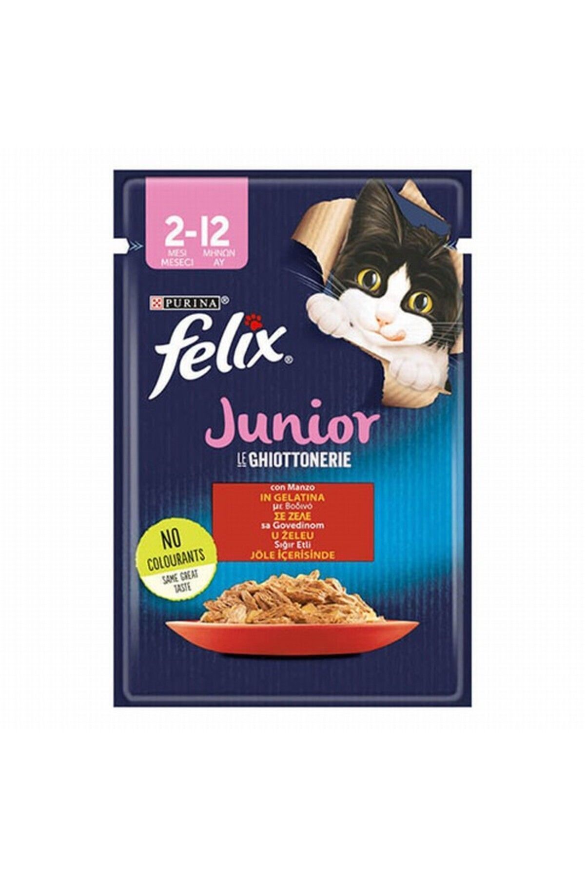 FELIX Pouch Yavru Sığır Etli Yaş Kedi Maması 85 Gr