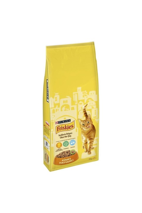 FRISKIES Yetişkin Kümes Hayvanlı Kedi Maması 15 KG