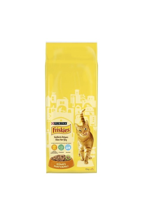 FRISKIES Yetişkin Kümes Hayvanlı Kedi Maması 15 KG