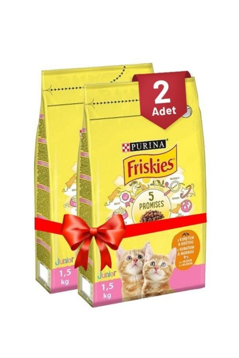 FRISKIES Junior Tavuk Süt Ve Sebzeli Yavru Kedi Maması 1.5 KG - 2 Adet